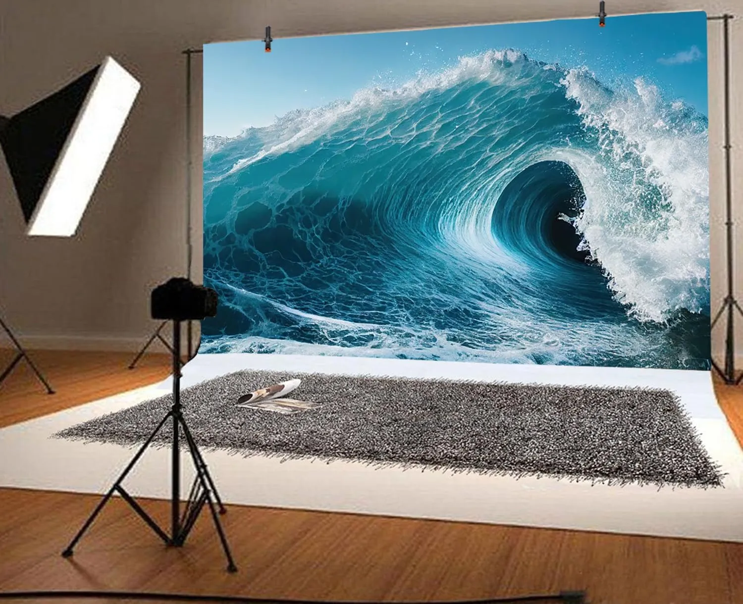 10x8ft Ocean Waves Backdrop Summer Blue Sea Billowy Huge Waves Photography Background Surfing Water Sport Gaming Decorations Banner Kids Adult Surfing Birthday Party Photo Booth Props