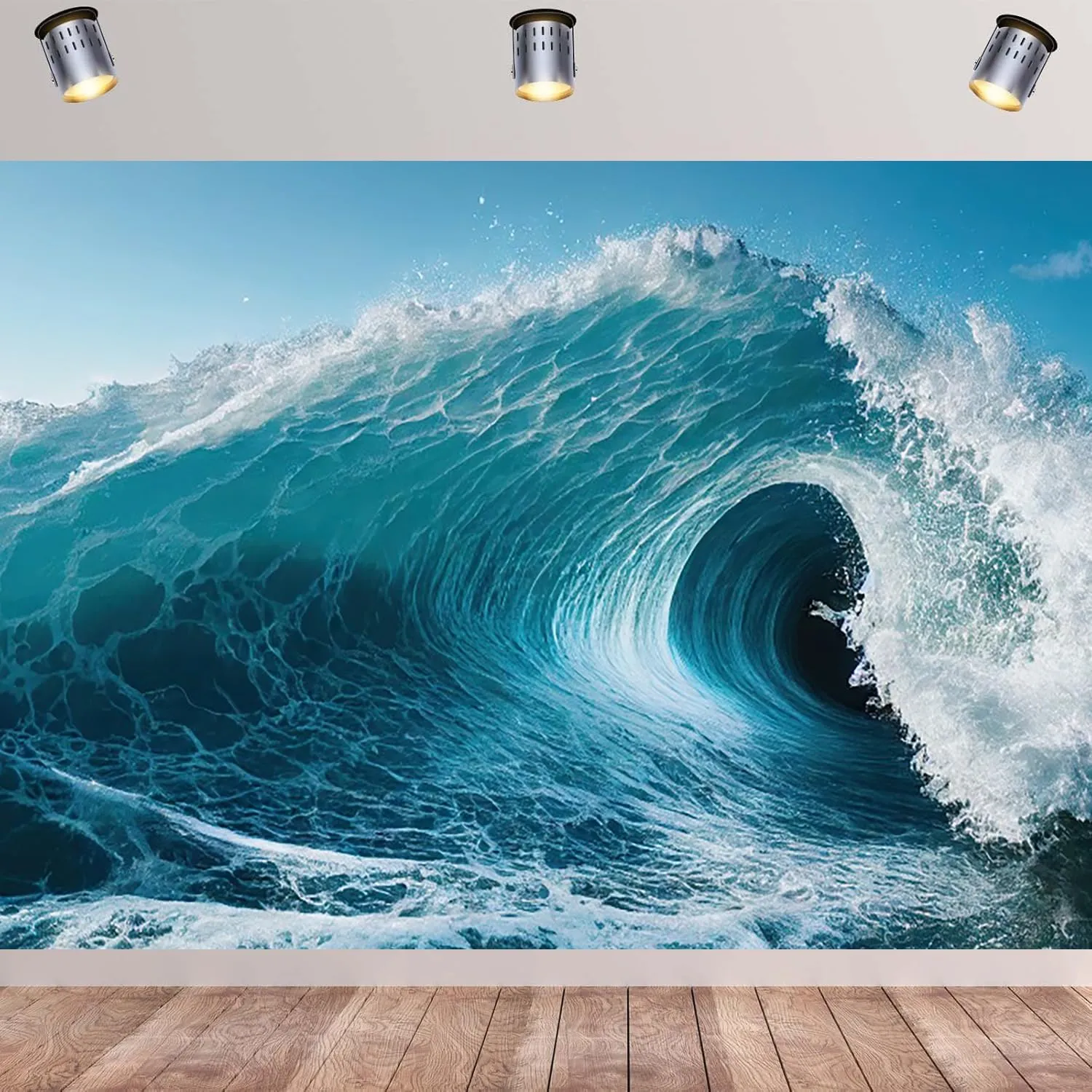 10x8ft Ocean Waves Backdrop Summer Blue Sea Billowy Huge Waves Photography Background Surfing Water Sport Gaming Decorations Banner Kids Adult Surfing Birthday Party Photo Booth Props