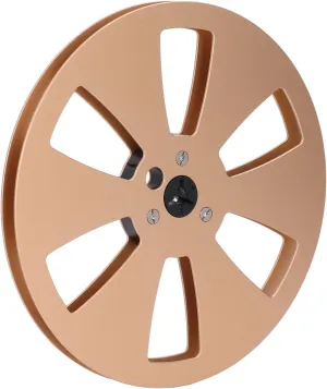 1/4 7 Inch Empty Tape Reel, 3 Holes Aluminum Alloy Open Reel Audio Tape Empty Reel, Tape Takeup Reel to Reel for TEAC for ReVox Studer (Gold)