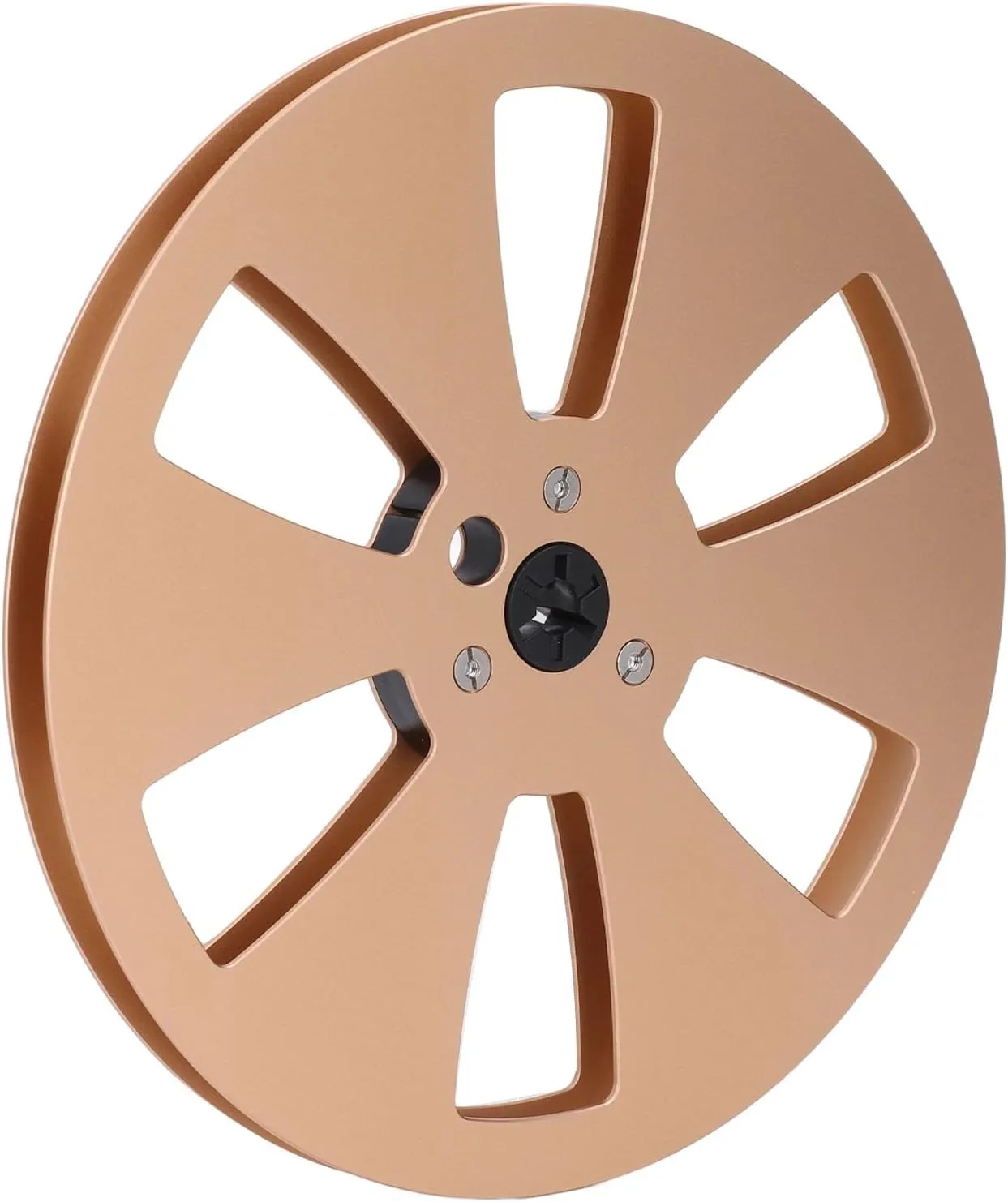 1/4 7 Inch Empty Tape Reel, 3 Holes Aluminum Alloy Open Reel Audio Tape Empty Reel, Tape Takeup Reel to Reel for TEAC for ReVox Studer (Gold)