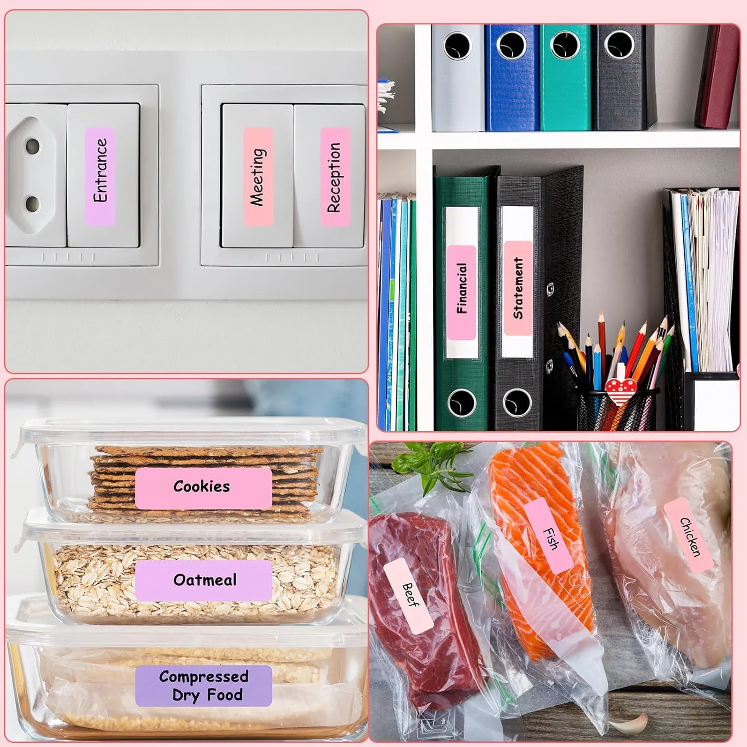 1600 Pcs Label Tapes 12 x 40 mm Laminated Stickers Replacement Compatible with D30 Portable Thermal Label Paper Printer Tapes for Office 160pcs/roll(Purple, Pink)