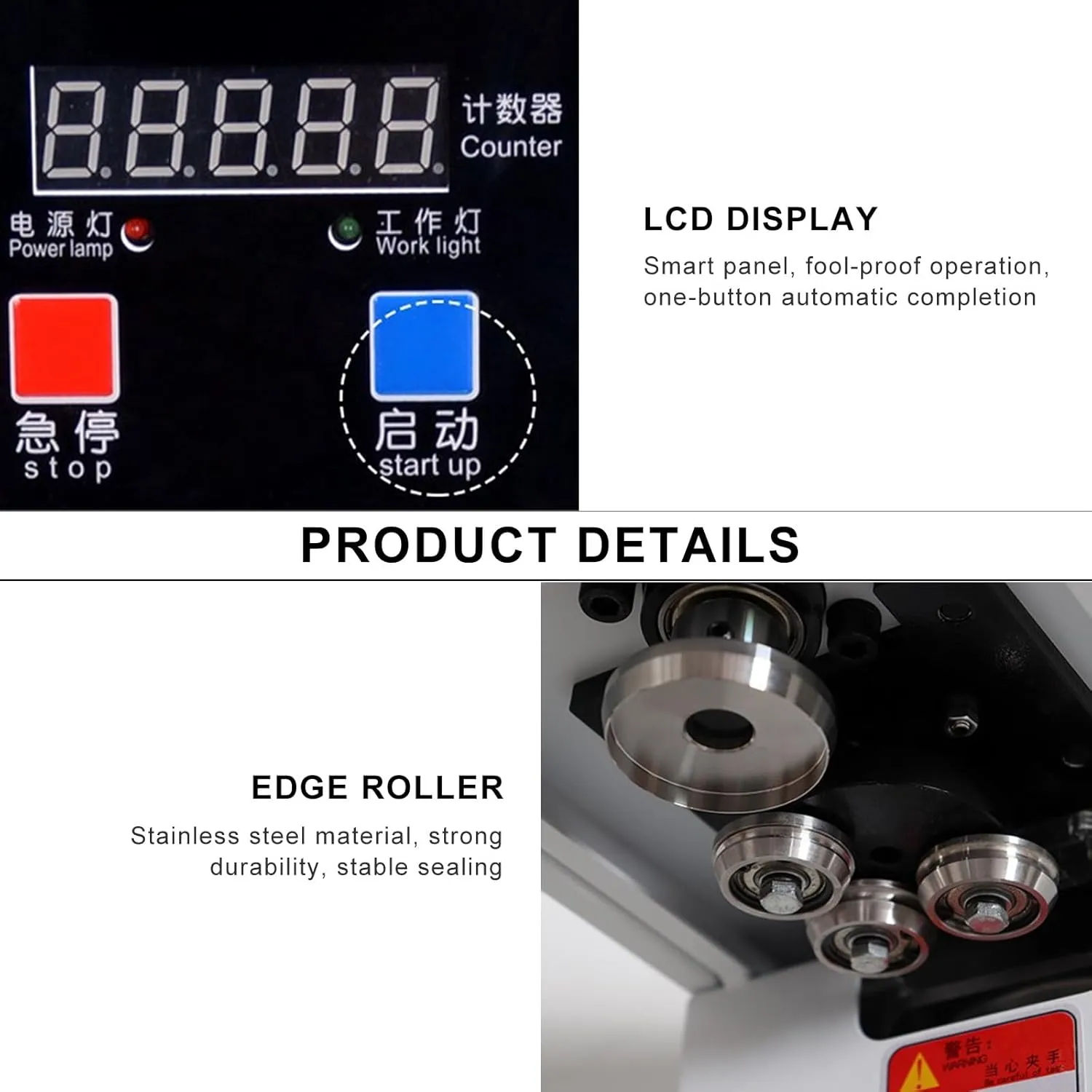 1800 W Electric Can Sealer 50-126 mm Caliber,for Home and Aluminum Caps,4 to 8" Adjusted Height Commercial Can Capping Machine (White 220V)