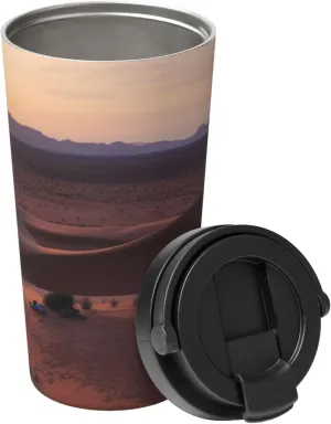 18oz Insulated Coffee Mug with Lid Desert Camping Stainless Steel Tea Tumbler Cup Reusable Double Wall Leak-Proof Coffee Cup Thermos Mug for Travel Office School Party Camping