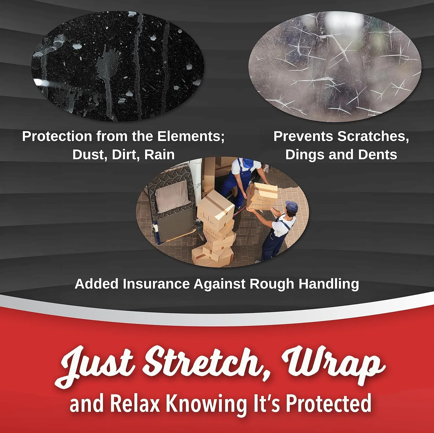 2 Pack Industrial Strength Mini Hand Stretch Wrap 5" 1000 Ft Roll 80 Gauge Thick, Shrink Wrap Roll for Moving Supplies, Furniture, Pallets, Plastic Wrap for Packing, Heavy Duty Stretch Film