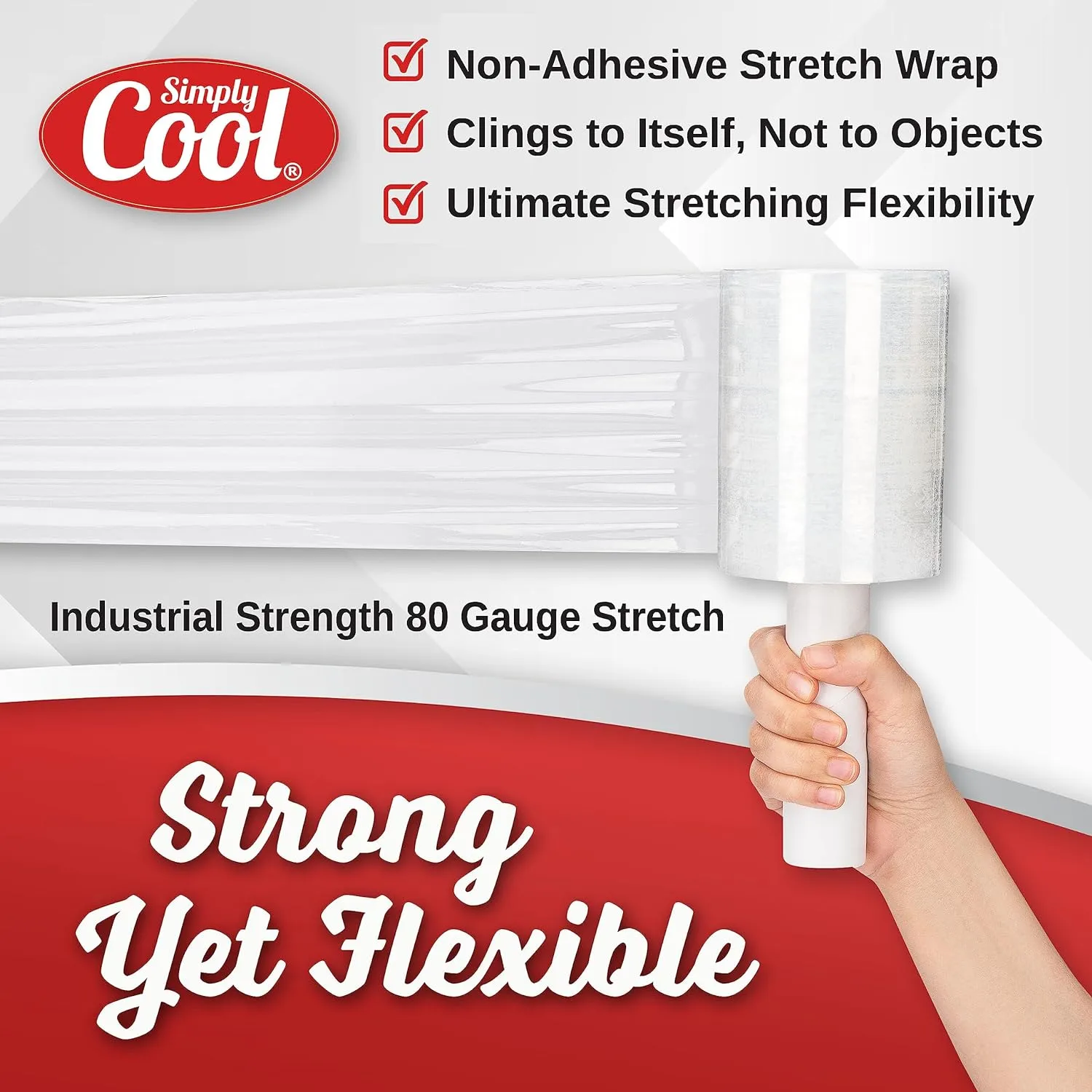 2 Pack Industrial Strength Mini Hand Stretch Wrap 5" 1000 Ft Roll 80 Gauge Thick, Shrink Wrap Roll for Moving Supplies, Furniture, Pallets, Plastic Wrap for Packing, Heavy Duty Stretch Film