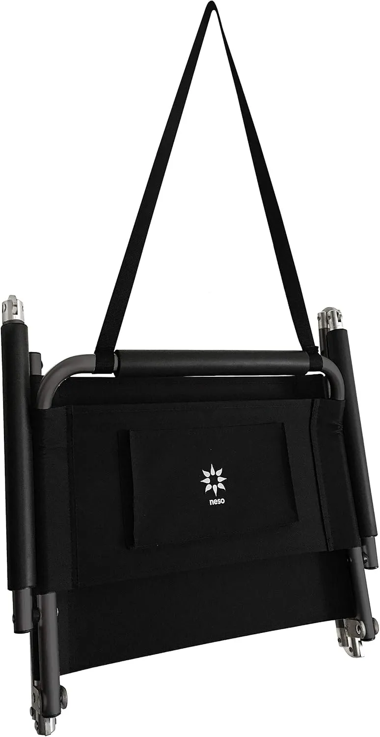 2 Pack of Neso XL Beach Chairs, Extra Large, Water Resistant with Shoulder Strap and Slip Pocket - Folds Thin (Black)