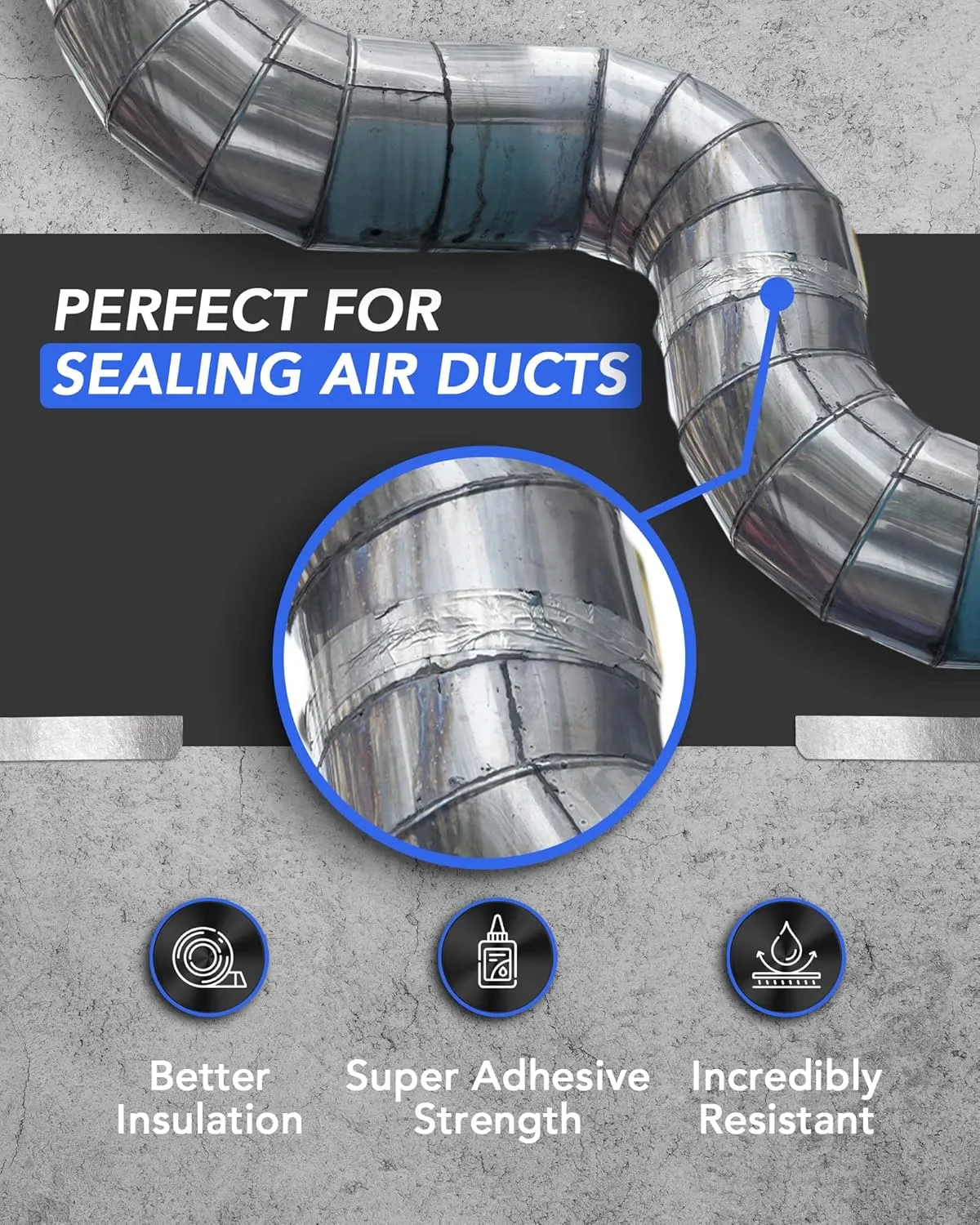 2 Pack Professional Grade Aluminum Foil Tape - 2 Inch by 210 Feet (70 Yards) - Perfect for HVAC, Sealing & Patching Hot & Cold Air Ducts, Metal Repair, and Much More