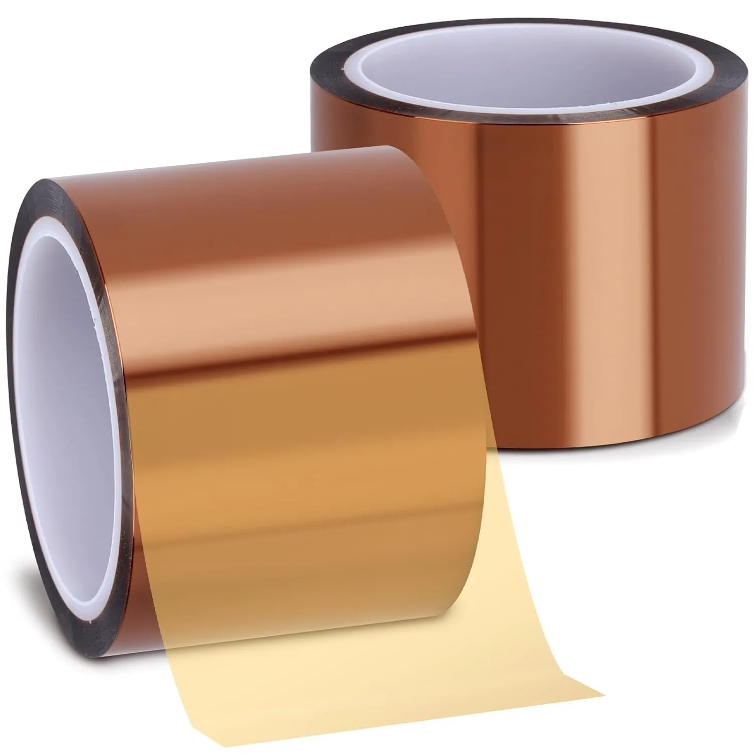 2 Rolls 75mm × 50m (164ft) Sublimation Tape Heat Transfer Tape, Heat Resistant Tape Sublimation Bulk, Brown Heat Transfer Tape for Sublimation Press Electronic Soldering Insulation, No Residue