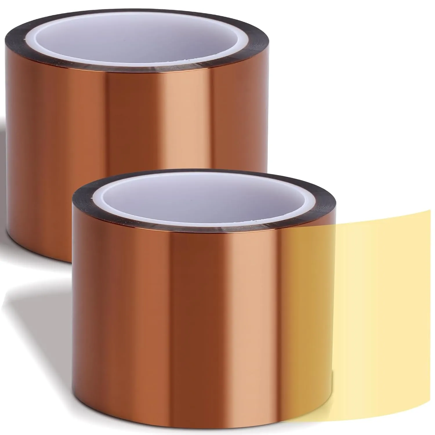 2 Rolls 75mm × 50m (164ft) Sublimation Tape Heat Transfer Tape, Heat Resistant Tape Sublimation Bulk, Brown Heat Transfer Tape for Sublimation Press Electronic Soldering Insulation, No Residue