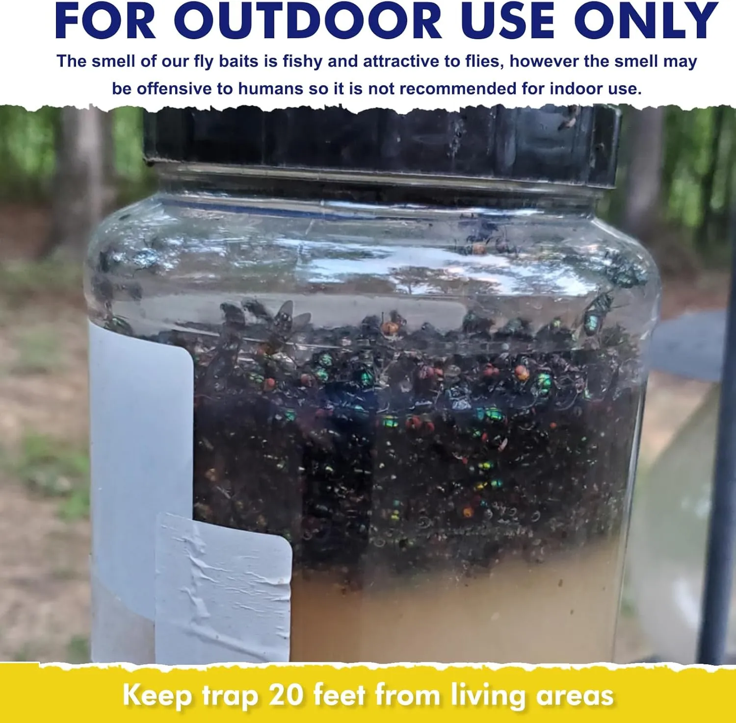 20 Pack Fly Trap Bait Refills, Reusable Fly Bait, 20x30g Natural Fly Bait Refill Packets Outdoor, Magnet Biting Attractant for Ranch Fly Traps
