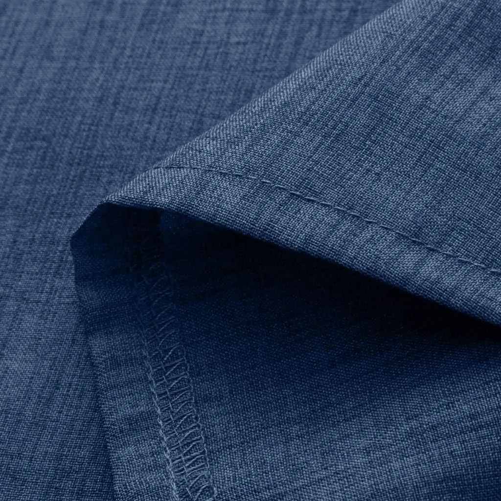 2023 Cotton Linen Yoga Beach Shirts for Men Solid Color Roll Up Sleeve Button Down Loose Fit Clothes Summer Collarless Tee