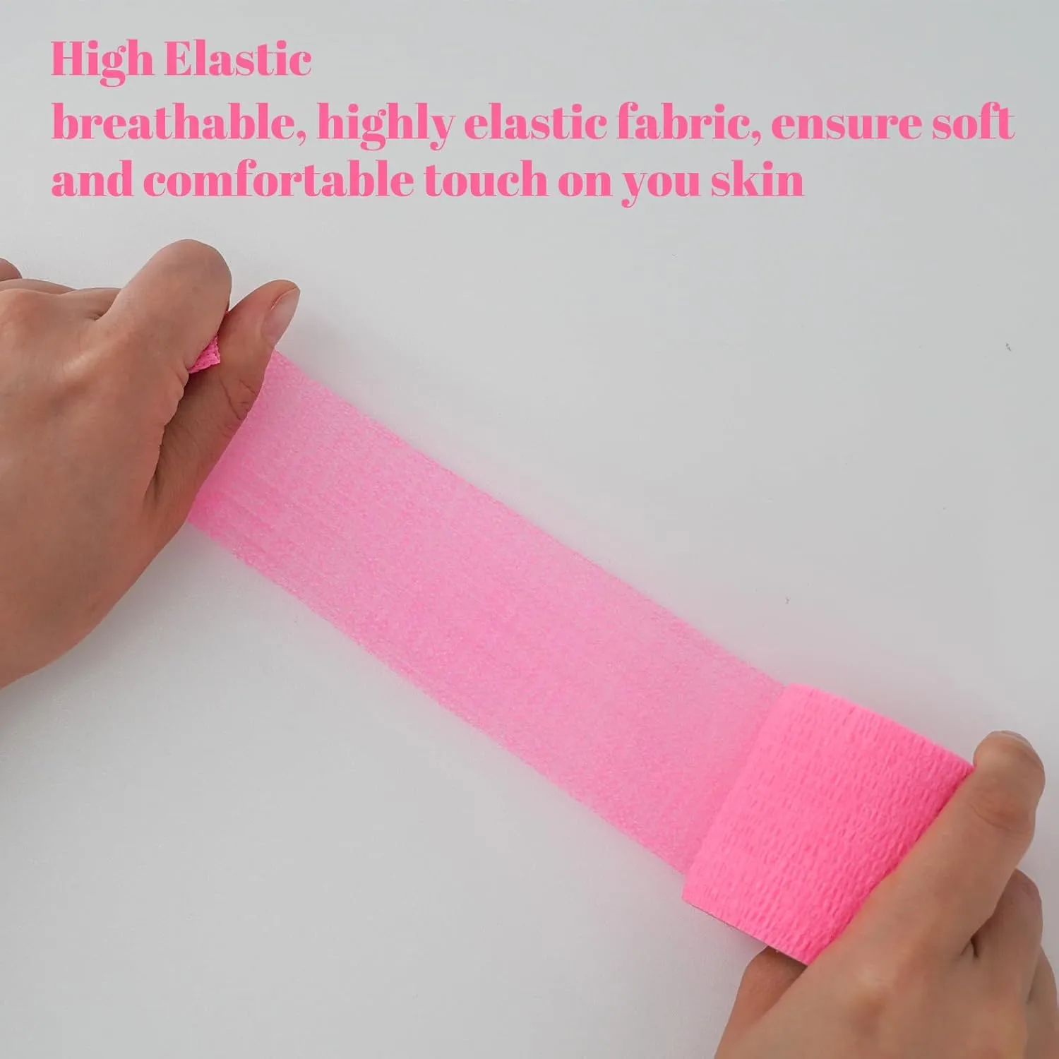 24 Rolls Self Adhesive Bandage Wrap, Vet Wrap 2 Inch, Dogs Bandages for Wounds Care Dressings, Elastic Self Stick Cohesive Bandage Wrap, Leg Wraps, Wrist Tape, Ankle, Sports, Tatto Grip Tape (Pink)