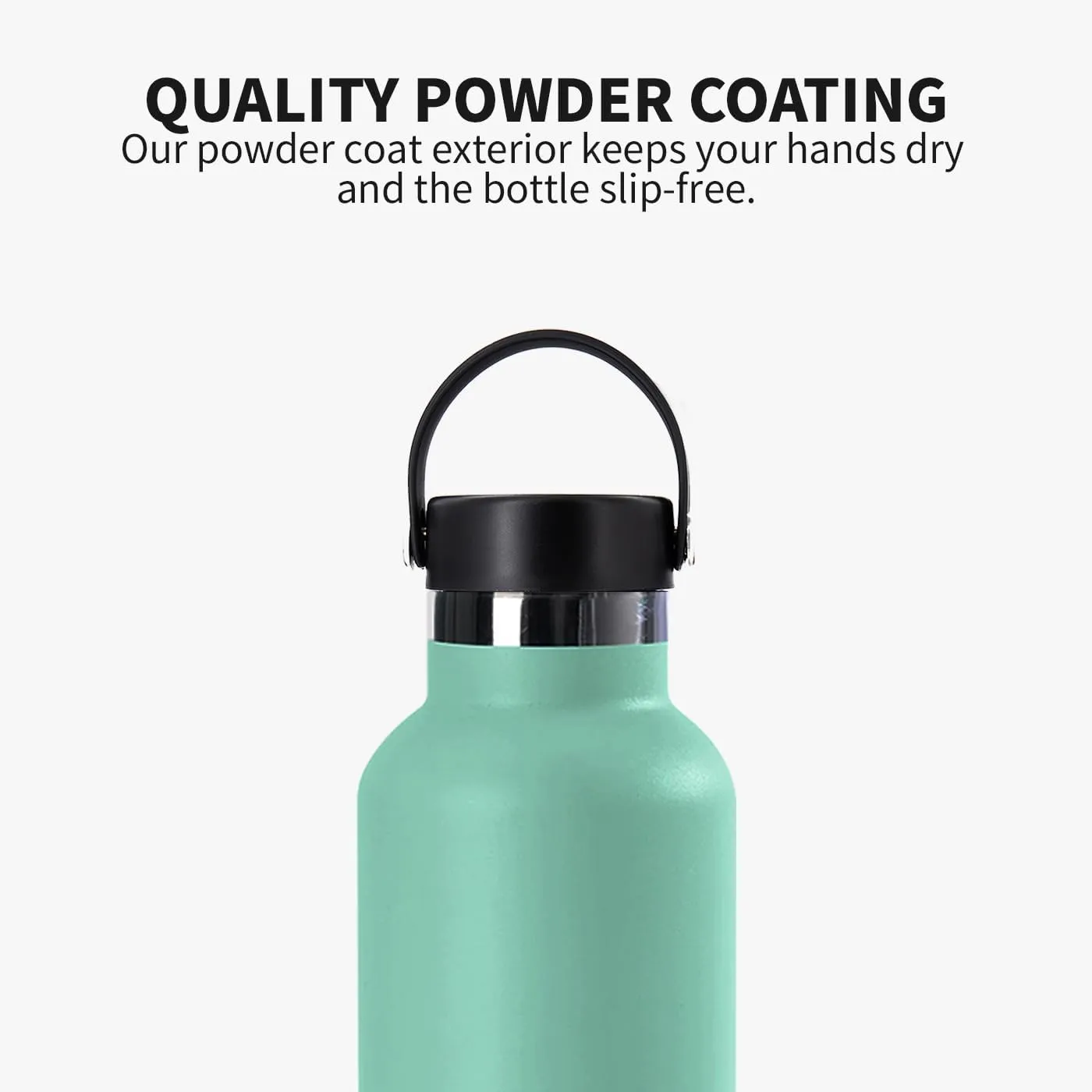 24oz Standard Mouth Stainless Steel Water Bottle with Flex Cap and Double-Wall Vacuum Insulation - Keeps Beverages Cold for up to 24 hours and Hot for up to 12 hours - (Blue-Green, 24oz)