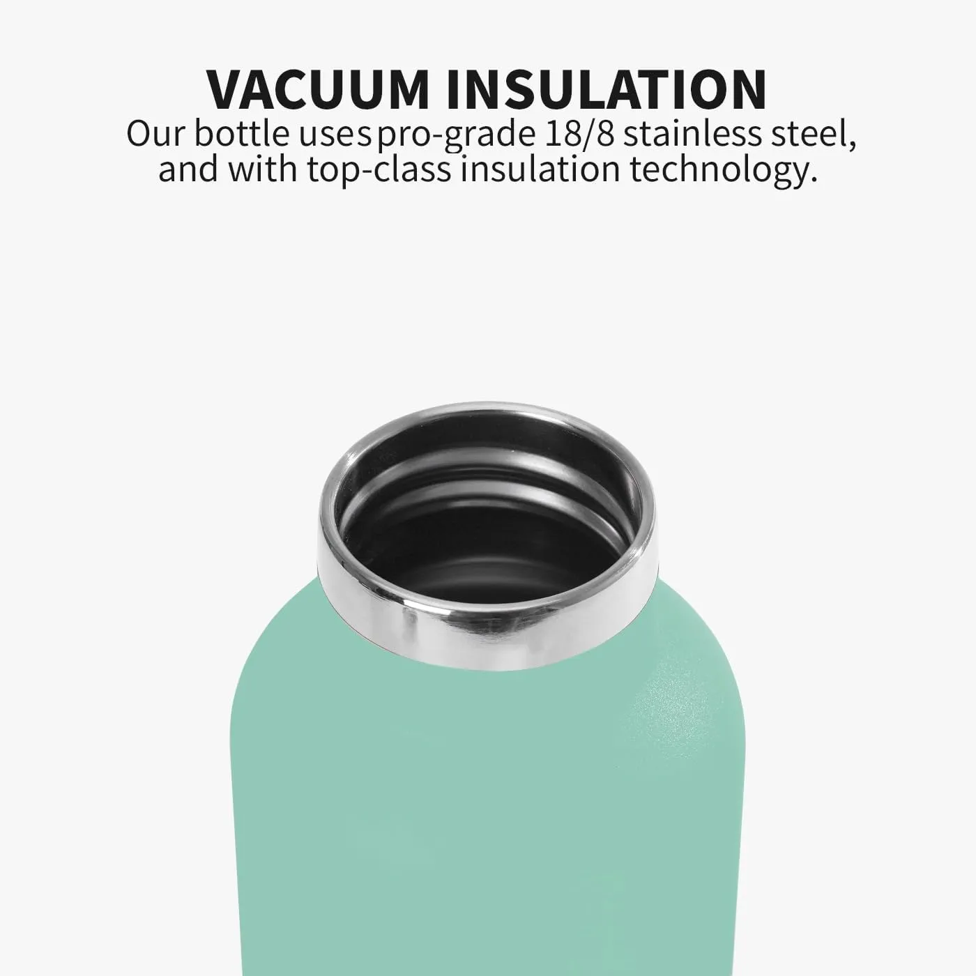 24oz Standard Mouth Stainless Steel Water Bottle with Flex Cap and Double-Wall Vacuum Insulation - Keeps Beverages Cold for up to 24 hours and Hot for up to 12 hours - (Blue-Green, 24oz)