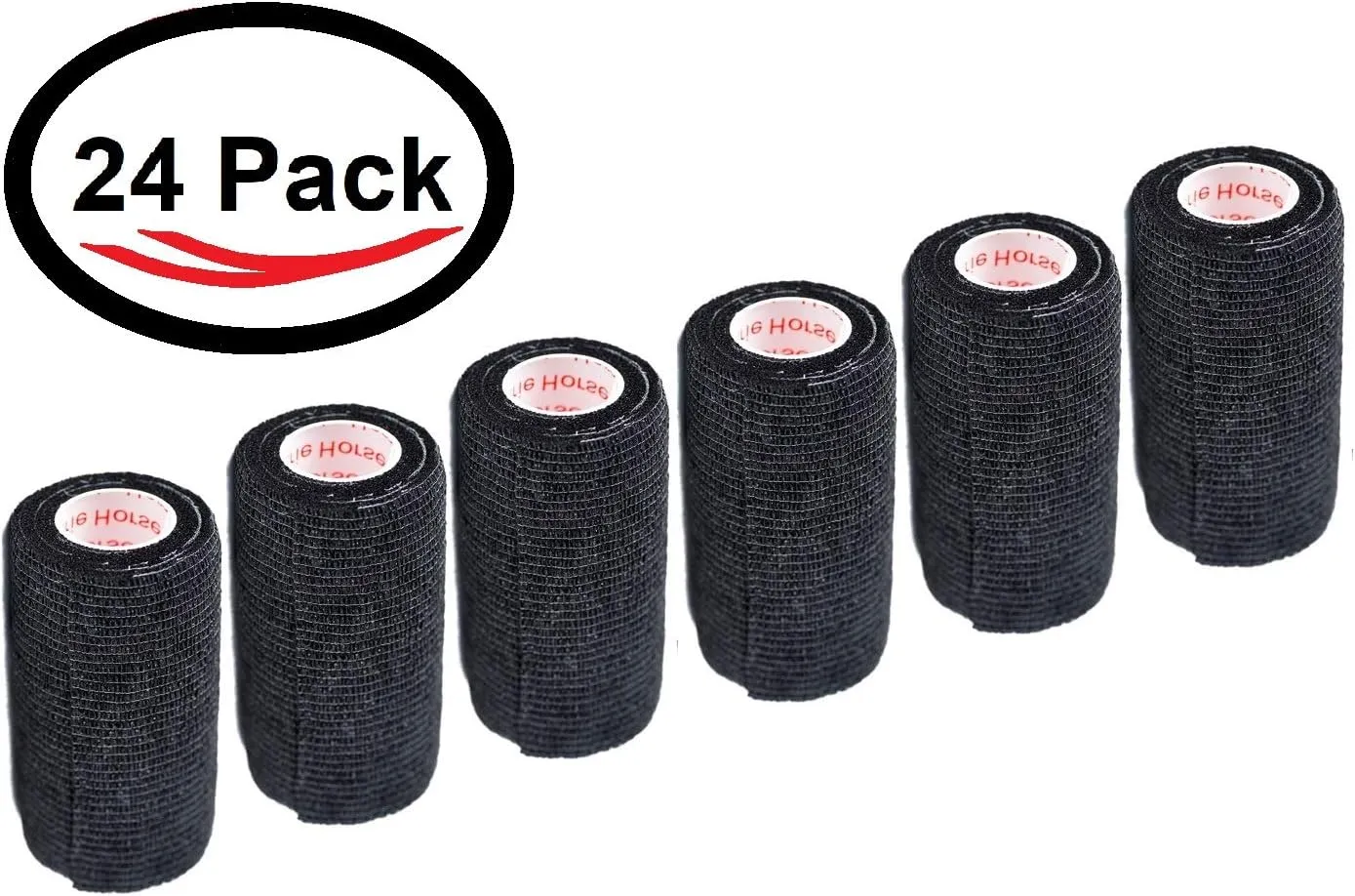 3 Inch Self Adhesive Medical Bandage Wrap Sport Tape (Black Bean) (24 Pack) Strong Elastic Self Adherent Cohesive First Aid Sport Flex Rolls for Wrist Ankle Knee Sprains and Swelling