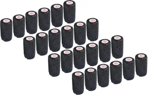 3 Inch Self Adhesive Medical Bandage Wrap Sport Tape (Black Bean) (24 Pack) Strong Elastic Self Adherent Cohesive First Aid Sport Flex Rolls for Wrist Ankle Knee Sprains and Swelling