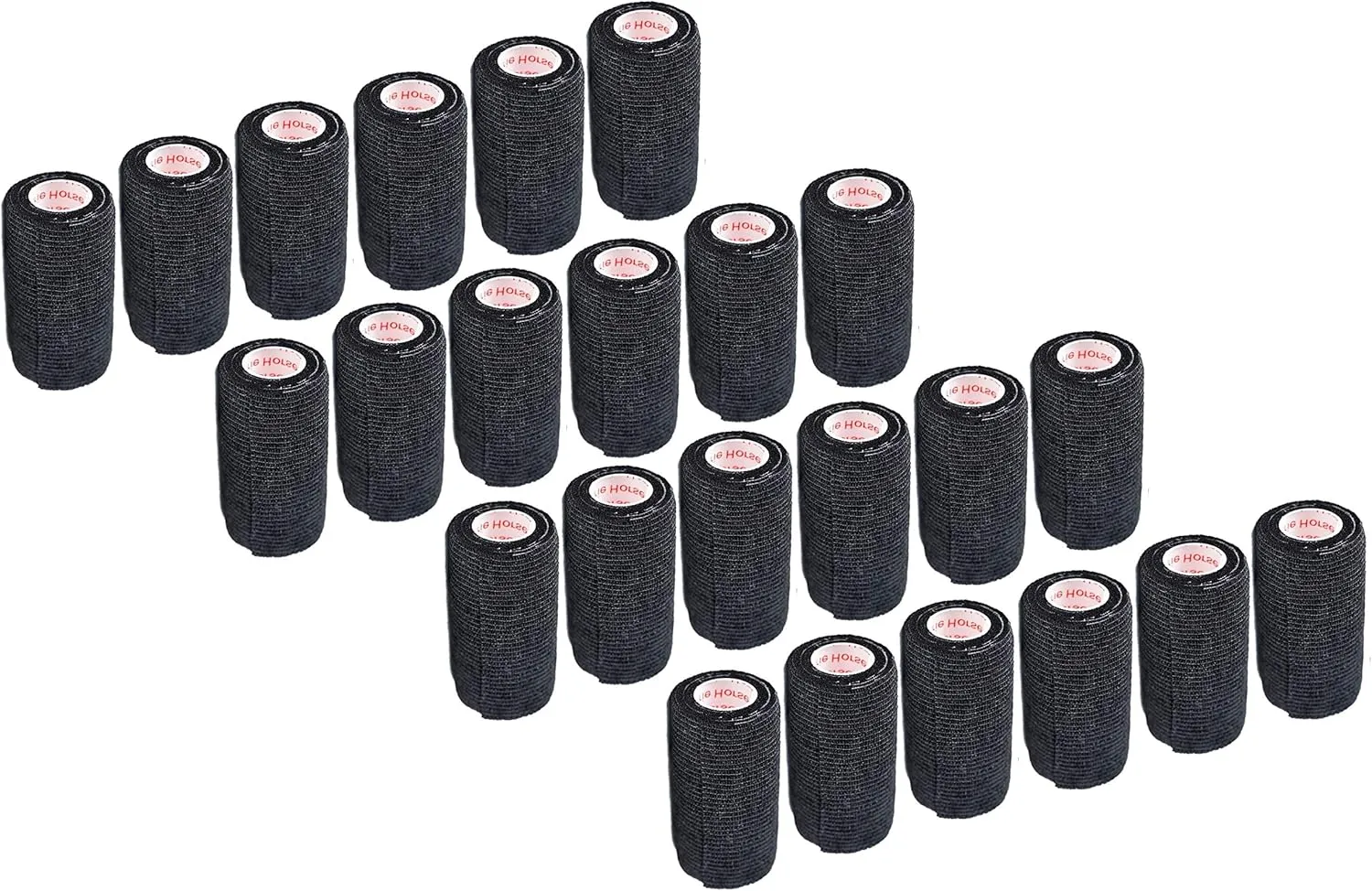 3 Inch Self Adhesive Medical Bandage Wrap Sport Tape (Black Bean) (24 Pack) Strong Elastic Self Adherent Cohesive First Aid Sport Flex Rolls for Wrist Ankle Knee Sprains and Swelling