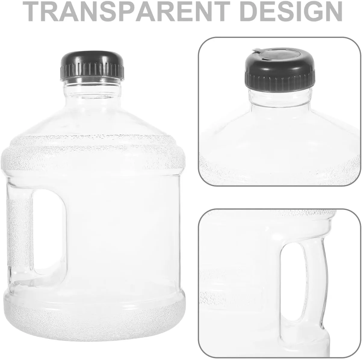 3 Liter Water Jug - Portable Water Bottle with Lid, 1 Gallon Reusable Large Water Container with Handle, for Water Dispenser Outdoor Sports