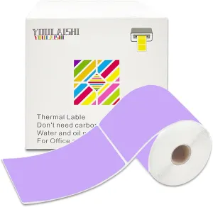3 X 5 Inch Printable Waterproof Rectangle Color Coding Labels, 300 Per Roll Adhesive Color Coding Stickers for Bar-Codes, Address, Small Business Labeling, Inventory (Light Purple)