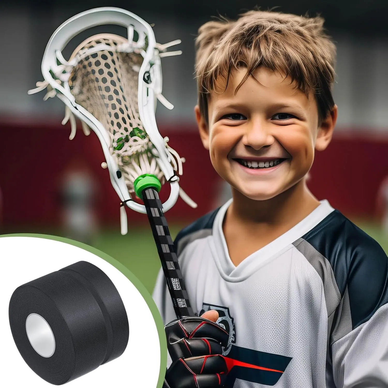30 ft Lacrosse Stick Tape 1 Inch 1/2 Inch Non-precut Cotton Sweat Absorbent Bat Grip Tape for Lacrosse Baseball Bats