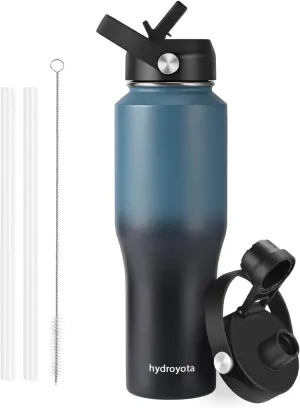 32oz Insulated Water Bottle with Leak Proof Straw,Reusable Stainless Steel Thermos with Double Walled Vacuum,BPA-free,Works,Travel,Sports,Fit All Car Cup Holders