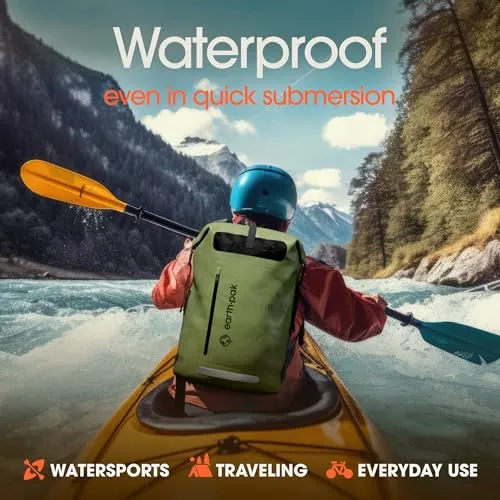 35L Waterproof Backpack-Heavy Duty Hiking Backpack-Roll-Top Closure