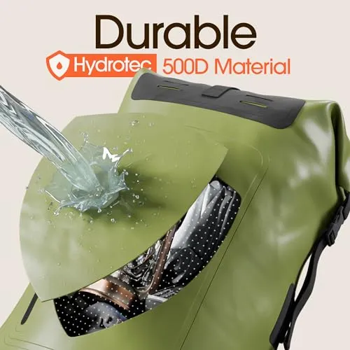 35L Waterproof Backpack-Heavy Duty Hiking Backpack-Roll-Top Closure