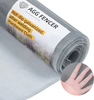 36in x 10ft Hardware Cloth 1/8 inch 27Ga Hot Dipped Galvanized After Welding, Chicken Coop Wire Fence, Welded Metal Fencing Roll Mesh for Bee Screen Garden Plant Poultry Animal Netting Cage