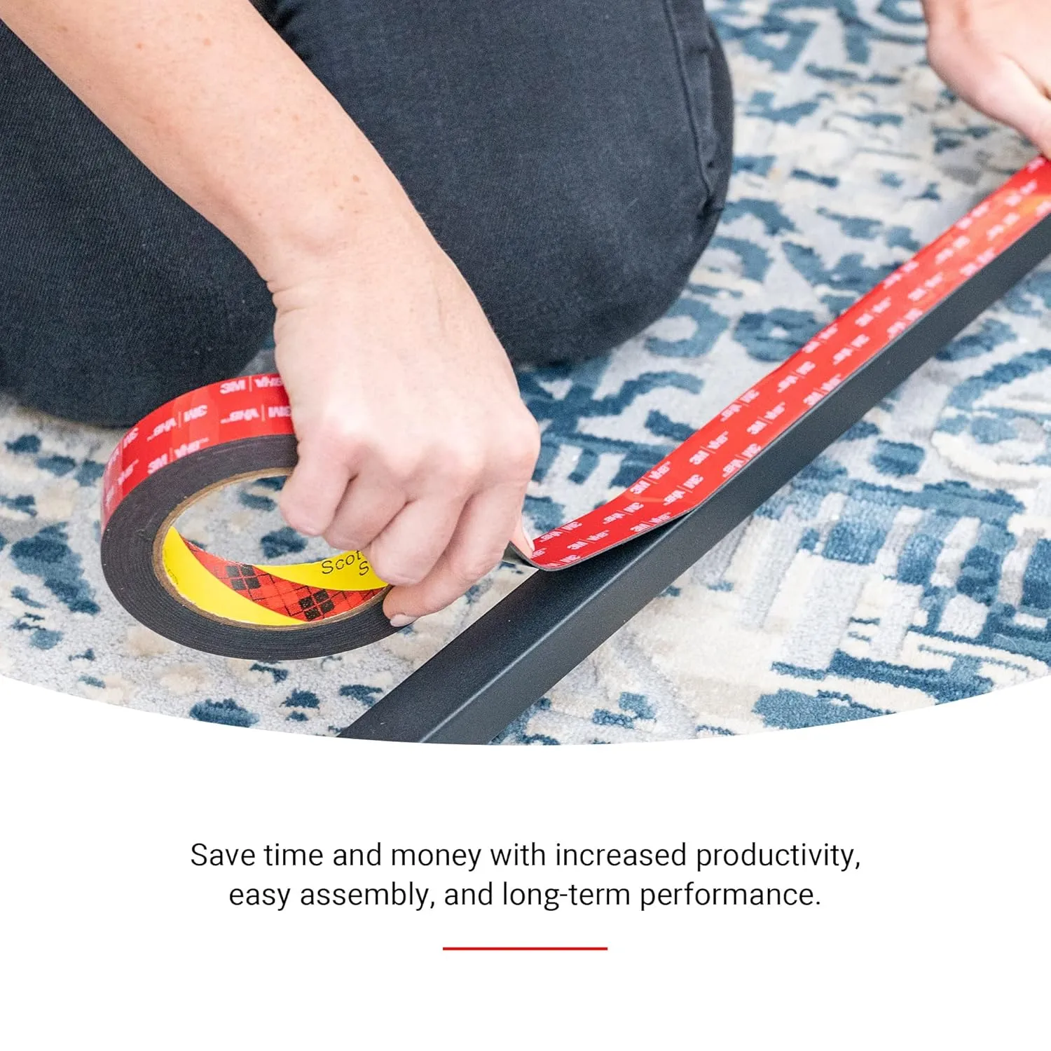 3M Double Sided Tape Heavy Duty, 15ft x 1in Two Sided Waterproof Foam Mounting VHB Tape, Strong Adhesive Multipurpose for Car, Automotive, Wall, Outdoor, LED Strip Lights