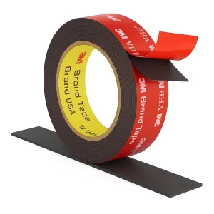 3M Double Sided Tape Heavy Duty, 15ft x 1in Two Sided Waterproof Foam Mounting VHB Tape, Strong Adhesive Multipurpose for Car, Automotive, Wall, Outdoor, LED Strip Lights