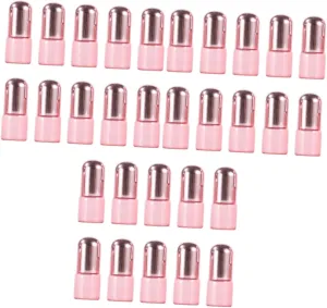 3sets Essential Oil Roller Bottles 1ml Perfume Roll Bottles Rose Quartz Roller Balls 10pcs*3