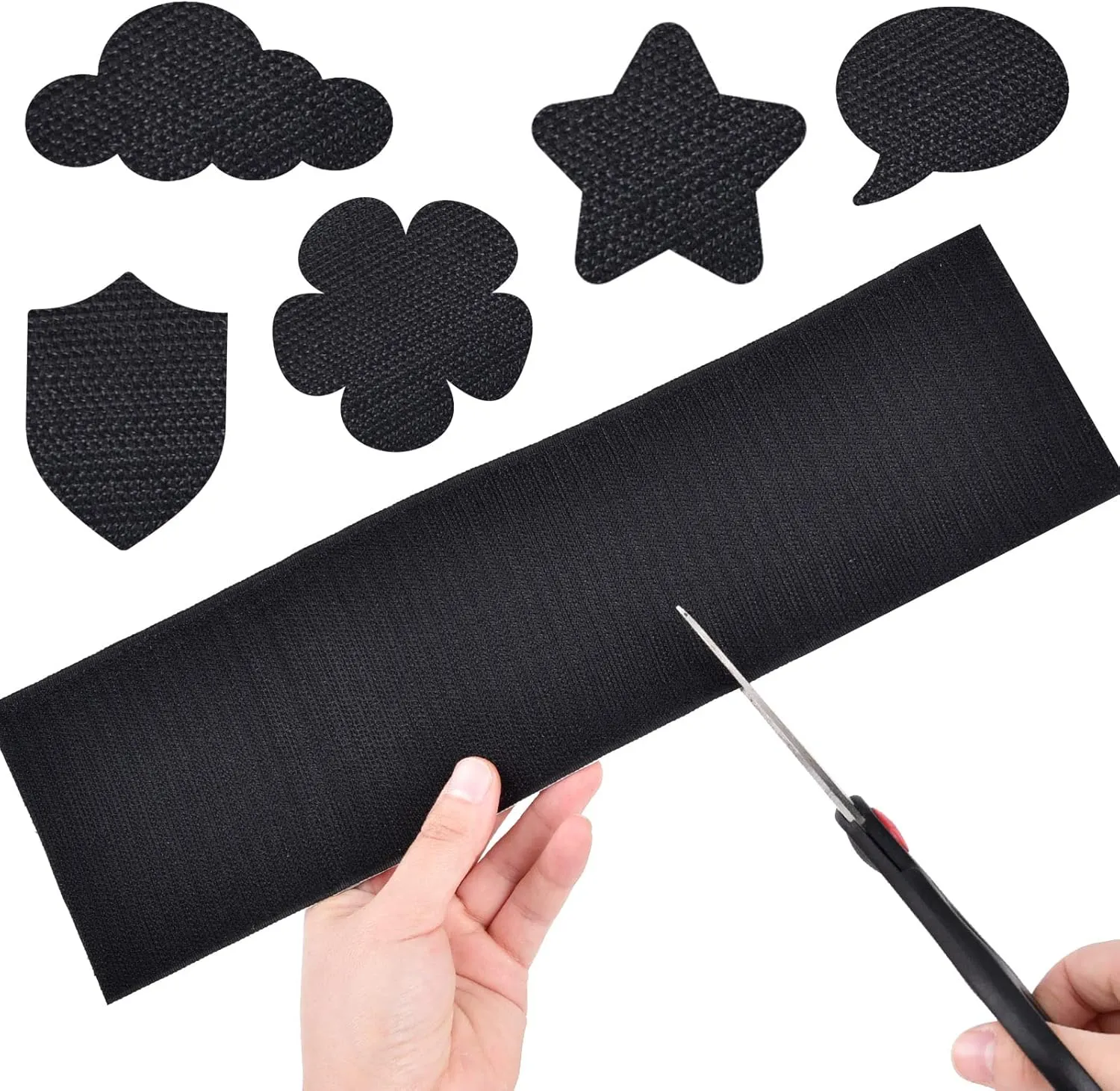 4 Inch x 18 Feet Black Adhesive Hook Loop Tape Heavy Duty, Multi-Purpose Carpet Anti Slip Rug Gripper, Double Sided Hook Loop Rolls, Couch Cushion Grip, Bulk Sticky Straps Wall Hanging Strips