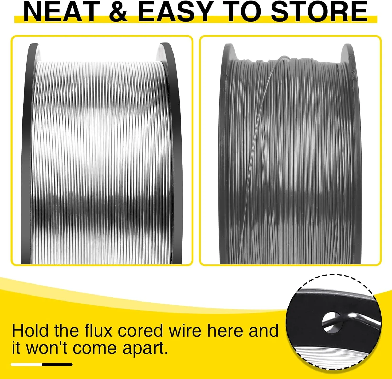 4-Pack 0.035" Flux Core Welding Wire, E71T-GS Low Splatter Gasless Mild Carbon Steel Mig Welding Wire,Compatible With Most Welder，2-Pound Each