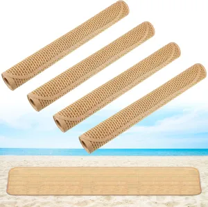 4 Packs Straw Beach Mat 20 * 70 inch Waterproof Non Slip Straw Mat Foldable Lightweight Picnic Mat for Camping Sunbathing Picnic Floor Yoga