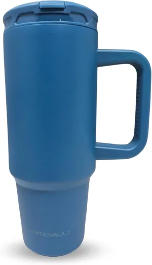 40 oz Tumbler with Handle & Flip Straw - | Car Cup Holder Friendly, Leak Resistant Water Bottle | Reusable Insulated Stainless Steel | Gifts for Women & Men (Blue Ash)