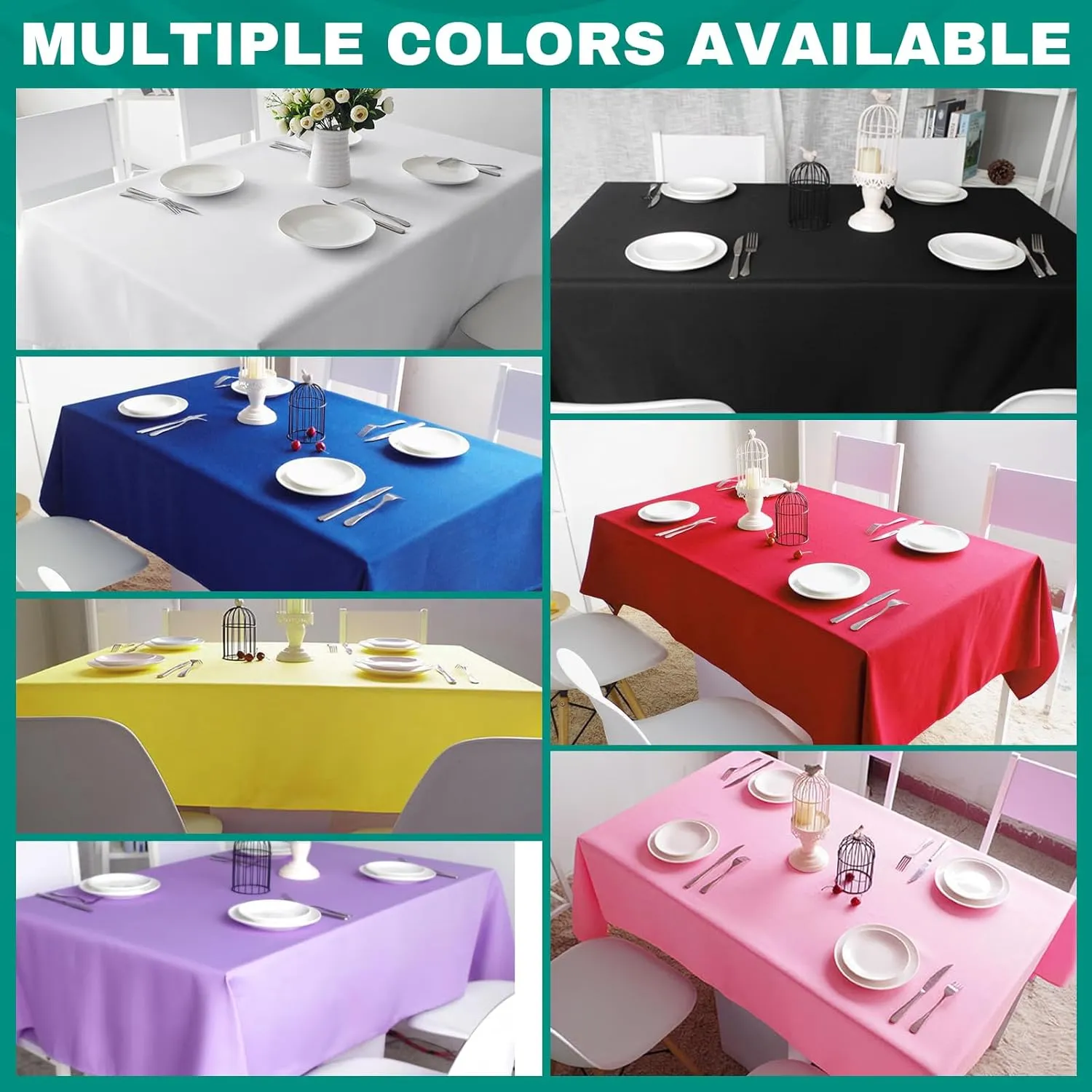 40 Pack Blue Plastic Table Cloths Disposable，54 x 108 Inches Plastic Table Cover for Rectangle Tables，Disposable Tablecloth for Dinning，Parties，BBQ，Wedding，Outdoor