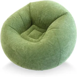 45x45x28 Inflatable Beanless Bean Bag Chair Lounge Sofa - Military Green