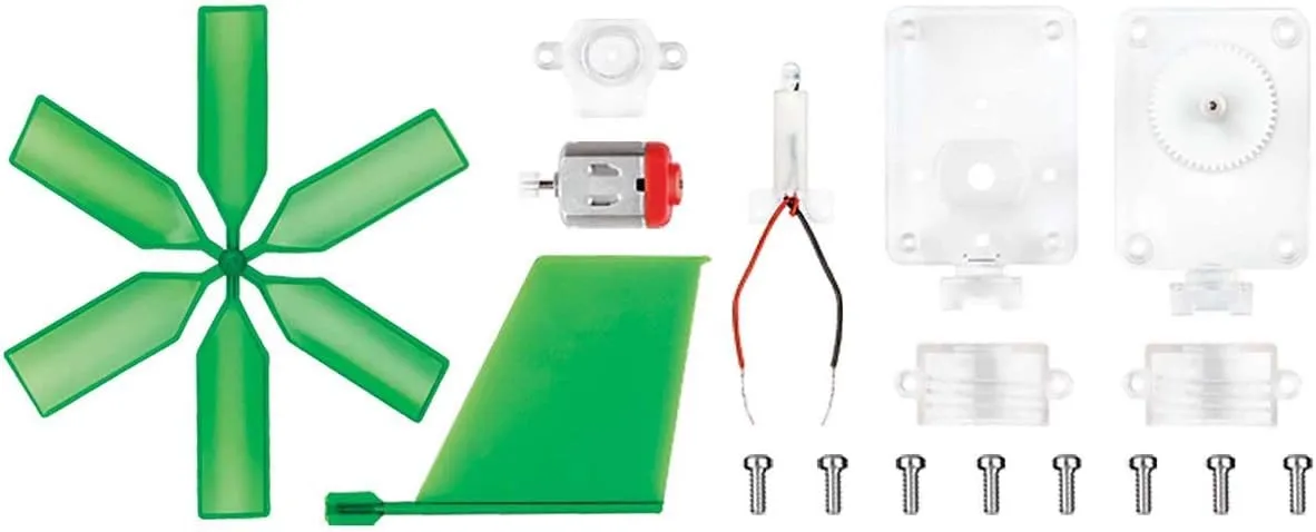 4M Toysmith, Green Science Windmill Generator Kit, DIY Science Kit With LED Lights, For Boys & Girls Ages 8  (Packaging May Vary)