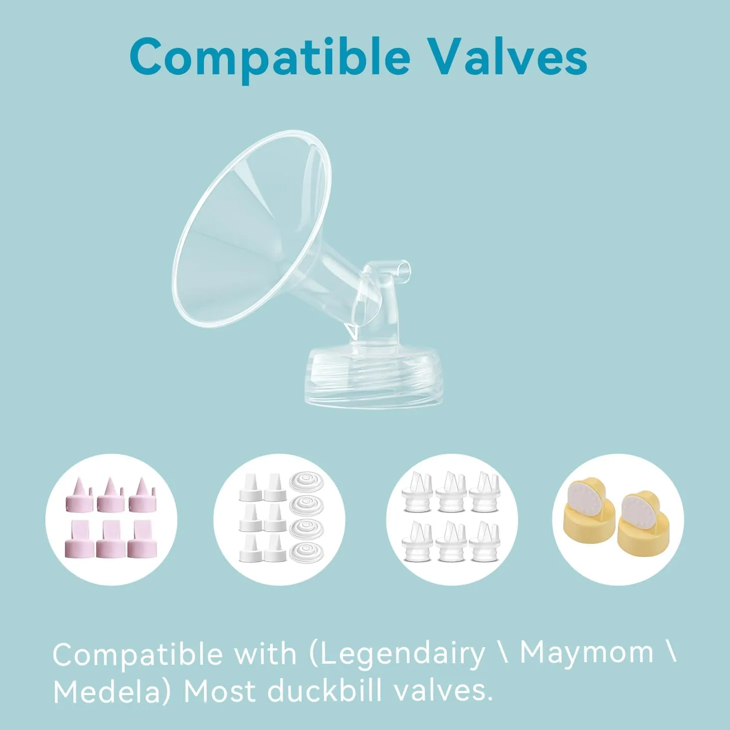 4PCS 19mm Breast Pump Flanges, Compatible with Spectra S1/S2/9Plus/Synergy Gold, Motif Luna, Wide-Mouth Bottle Fit, Breast Pump Accessories