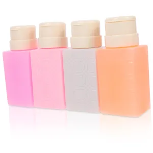 4pcs Push down Empty Pump Bottles for Nail Polish Remover Portable Liquid Storage Containers Suitable for Toner and Makeup Removers Non- Design for Easy Dispensing