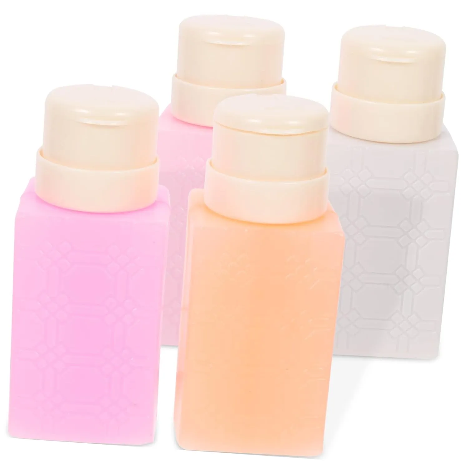 4pcs Refillable Nail Polish Remover Pump Bottles Travel-friendly Dispenser Container Material Leak-resistant for Toner Makeup Removers