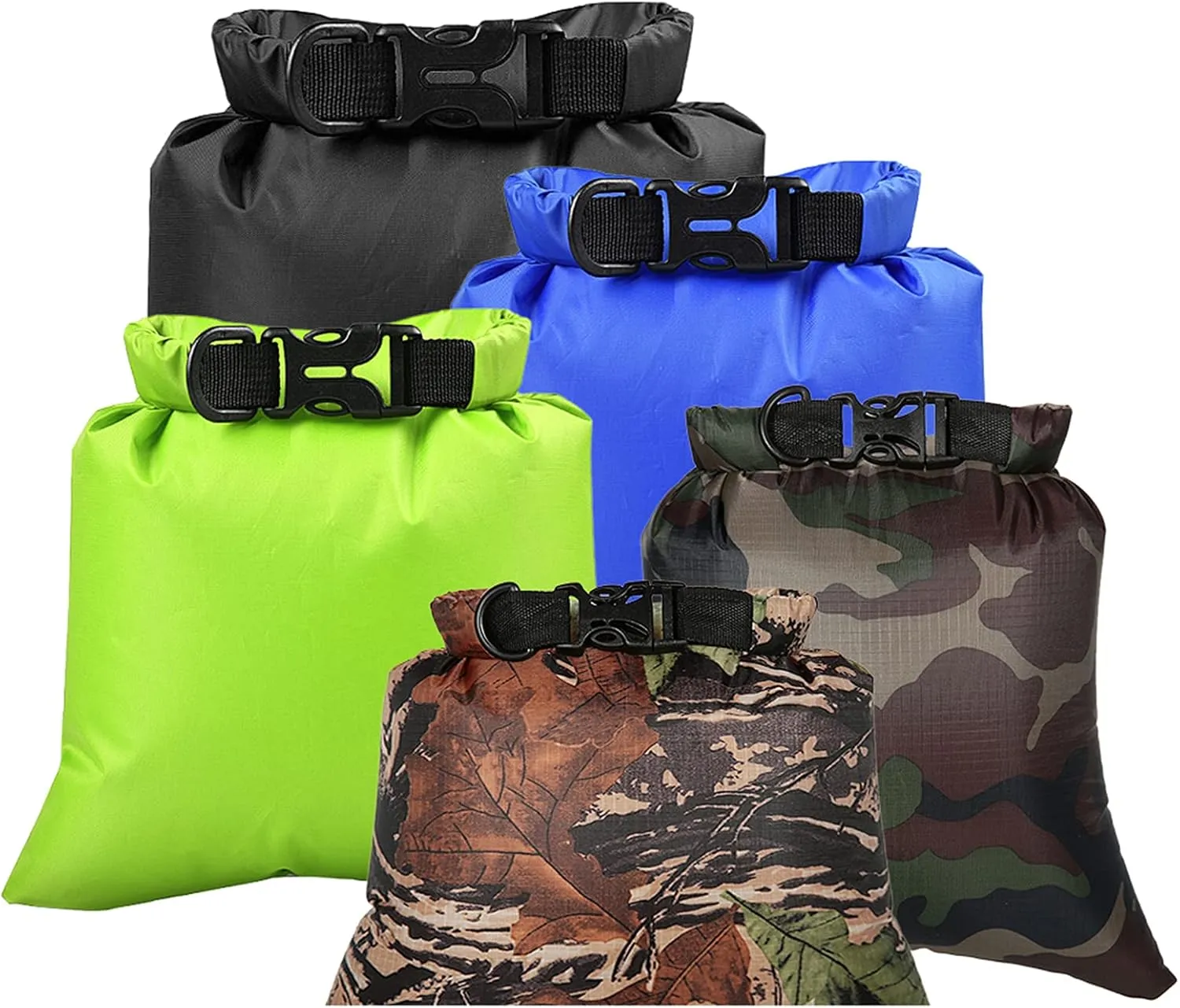 5 Pcs Outdoor Waterproof Storage Bags Dry Sacks Smartphone Camera Storage Bags for Drifting Water Sports