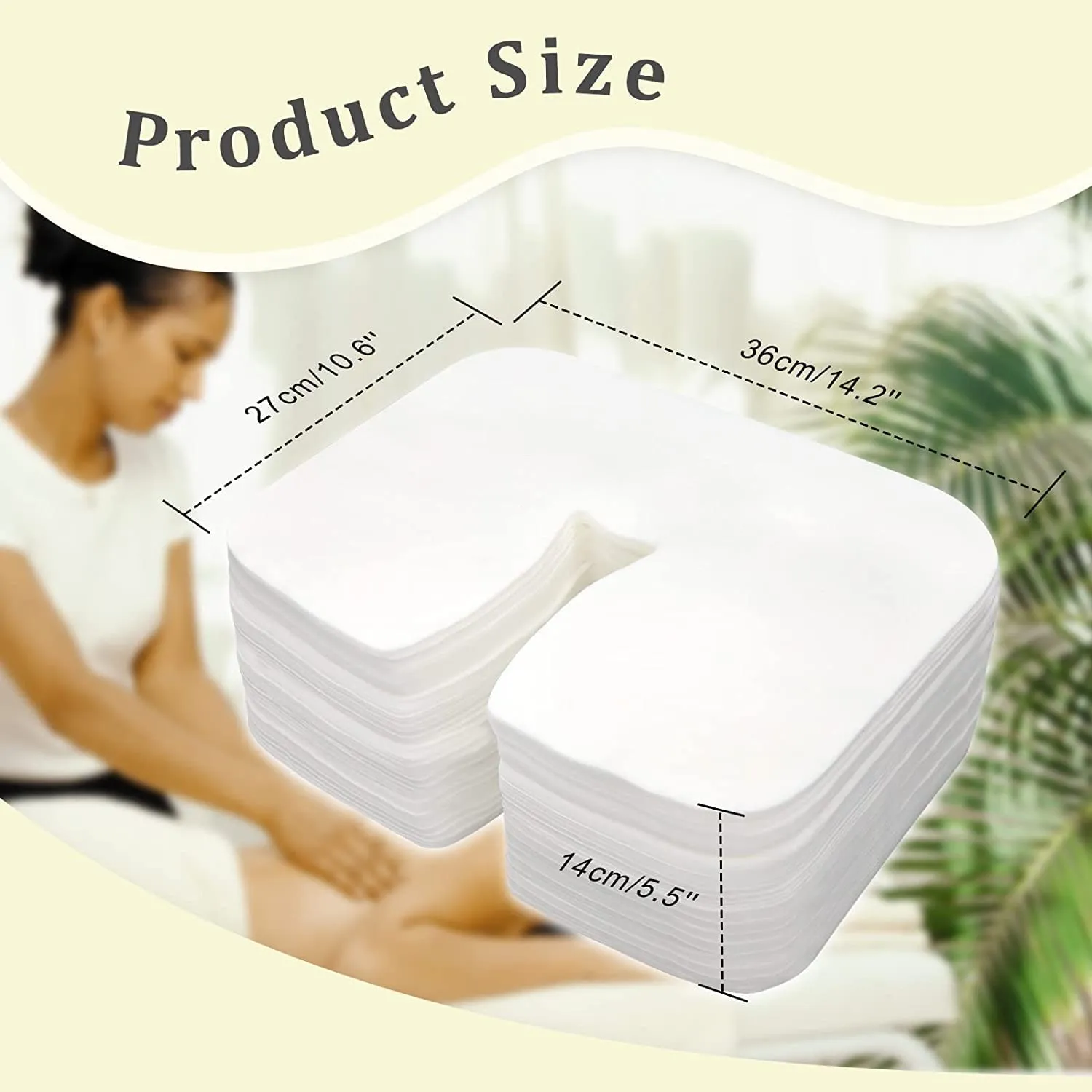 500 count Disposable Face Cradle Covers Non-Sticking Disposable Massage Headrest Covers Ultra Soft Medical-Grade SPA Face Rest Covers Headrest Covers for Massage Table Chairs 14.2" x 10.6" (500Pcs)