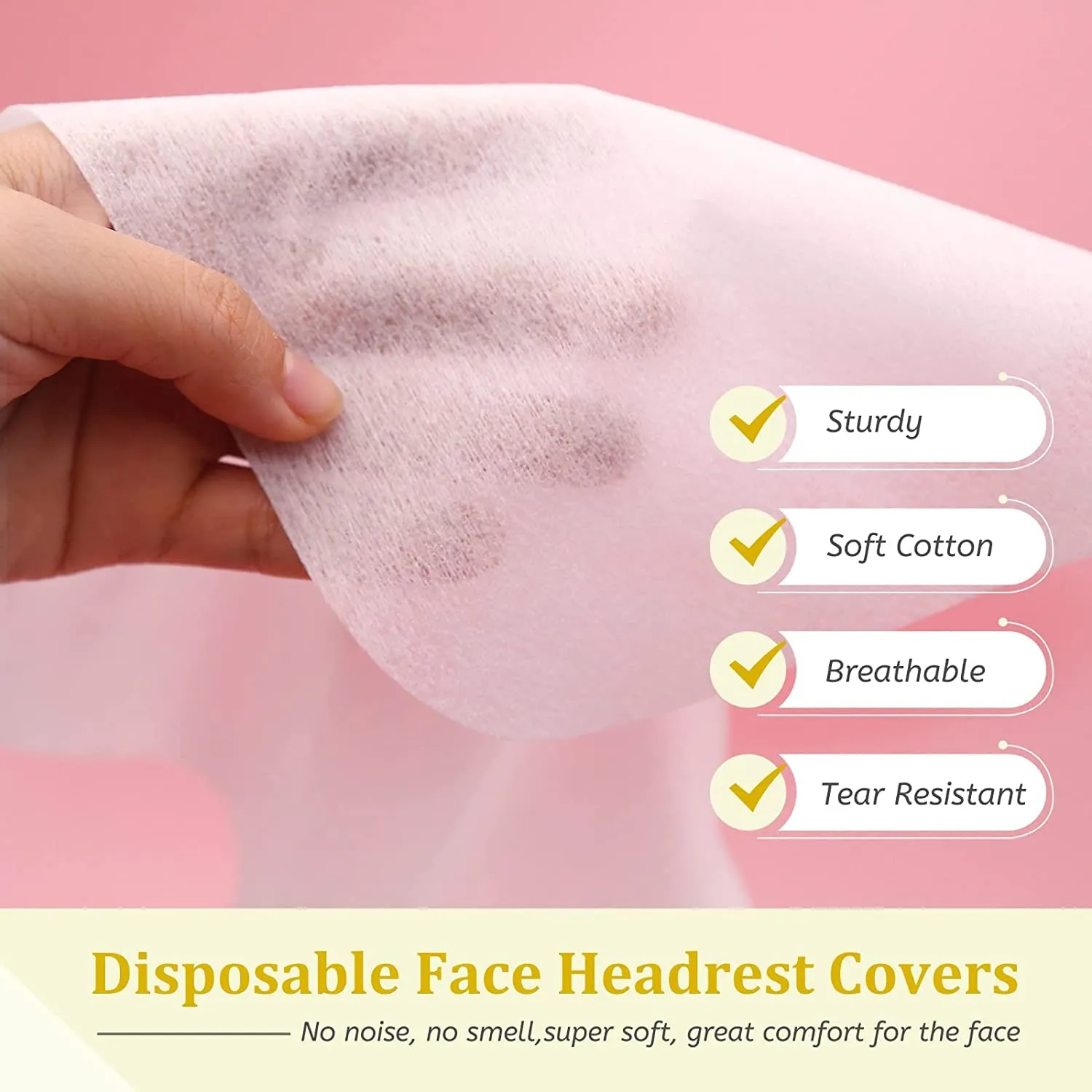 500 count Disposable Face Cradle Covers Non-Sticking Disposable Massage Headrest Covers Ultra Soft Medical-Grade SPA Face Rest Covers Headrest Covers for Massage Table Chairs 14.2" x 10.6" (500Pcs)