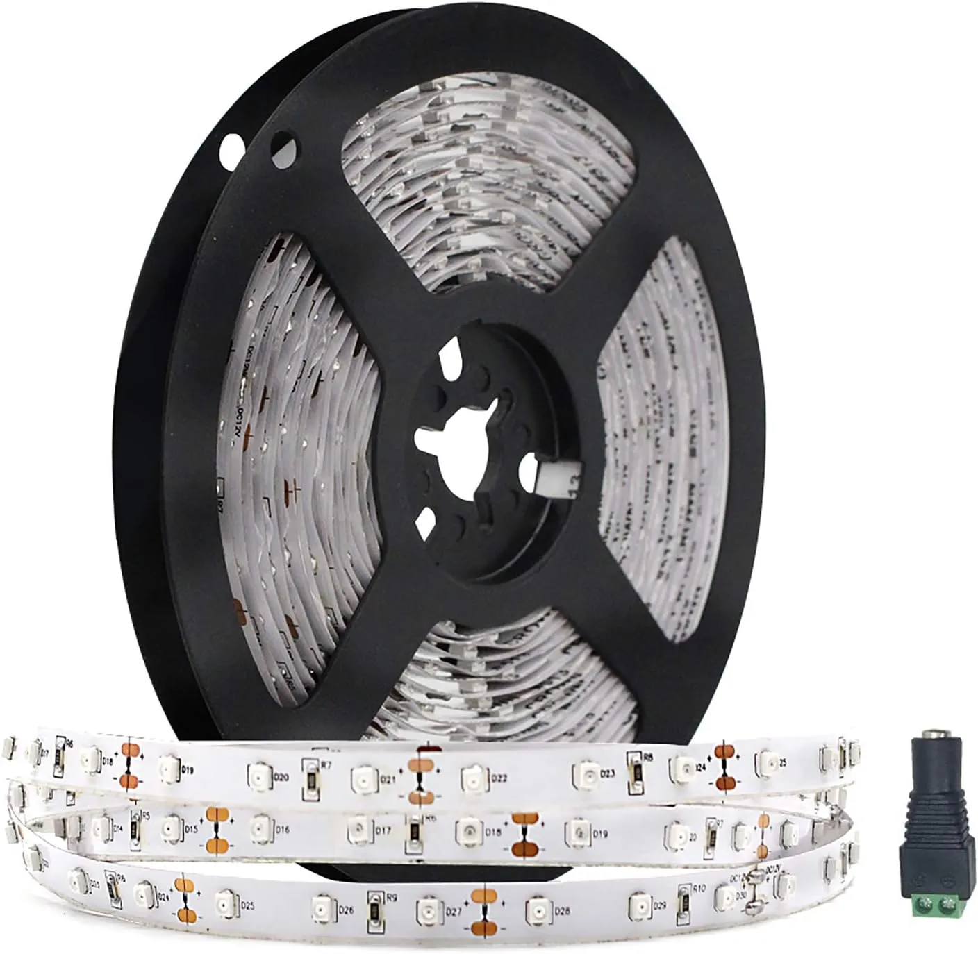 5M/16.4ft SMD3528 300LEDs Near Infrared 940nm NIR Single Chip DC12V 24W Flexible IR LED Strips Light Non-Waterproof 8mm Wide 60LEDs/M 4.8W/M Light Strip