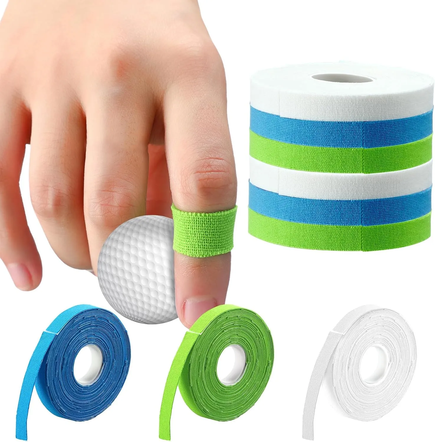 6 Packs Golf Finger Tape Pre Cut 600 Athletic Tape 4 Way Stretch Golf Tape for Fingers Waterproof Golf Finger Tape Strips for Hands and Fingers