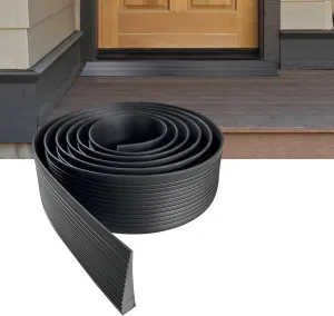 6.6 Ft Long x 2 Inch Wide Threshold Ramps for Doorways, 0.4 Inch High Self-Adhesive Cuttable Rubber Ramp for Wheelchair Stroller Scooter Doorways Reducer, Black