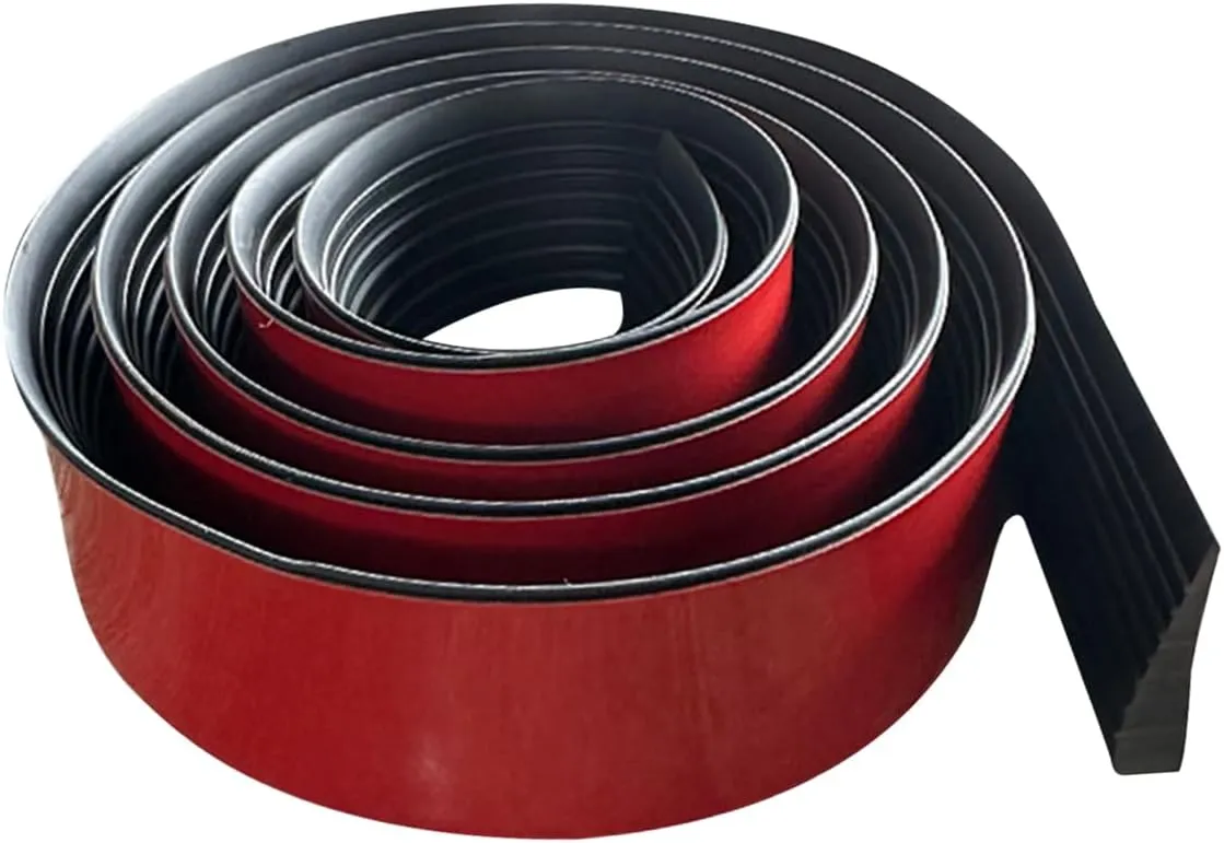 6.6 Ft Long x 2 Inch Wide Threshold Ramps for Doorways, 0.4 Inch High Self-Adhesive Cuttable Rubber Ramp for Wheelchair Stroller Scooter Doorways Reducer, Black