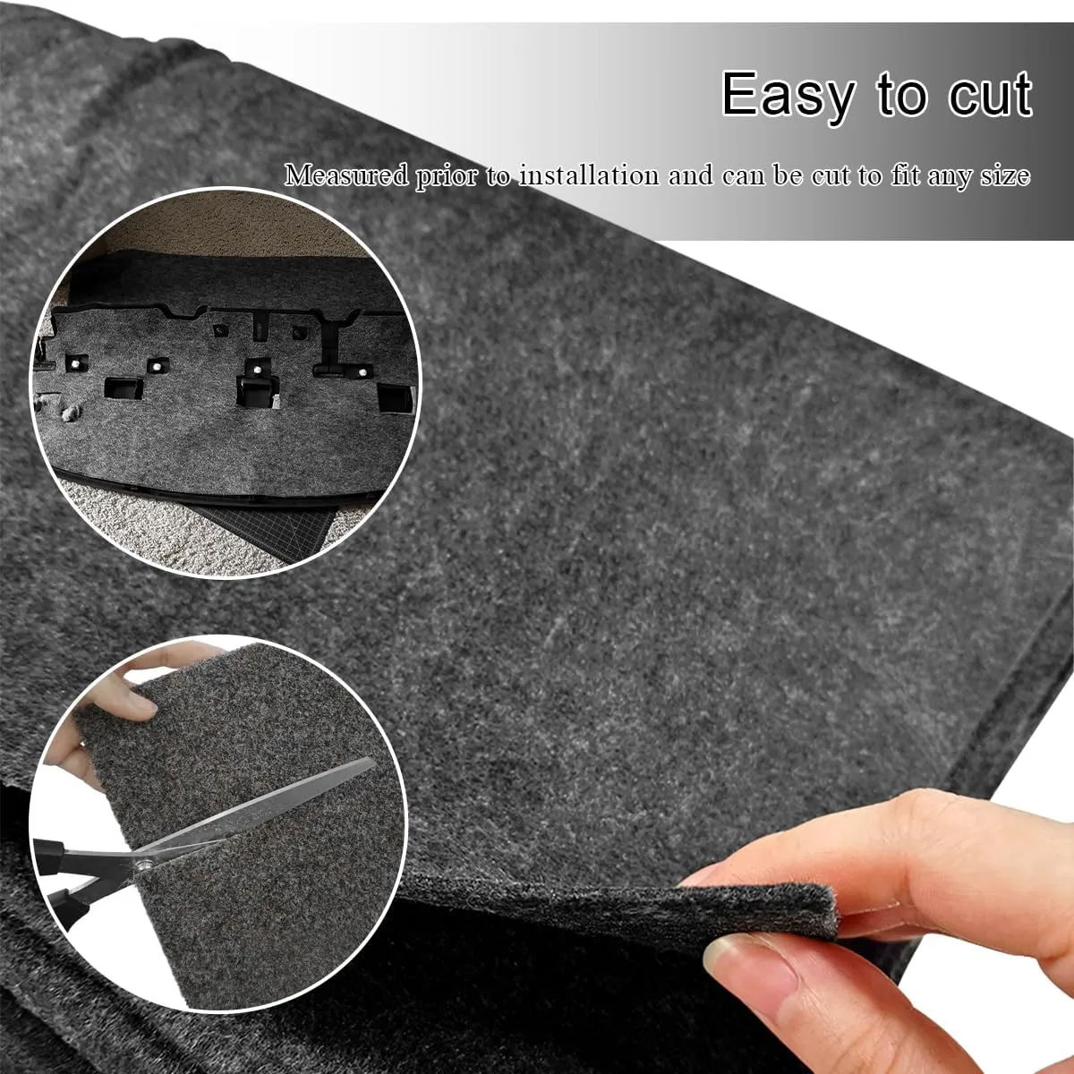 78"x40" Underfelt Carpet for Car, High Grade Felt Fabric Durable Underfelt Car Subwoofer Carpet Liner, Automotive Trunk Liner Felt Roll for Speaker RV Truck Marine Boat Home