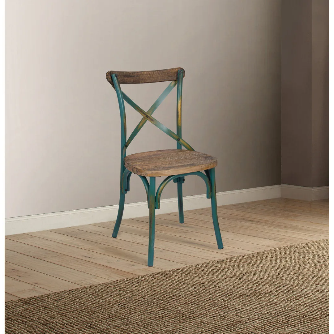 Adelaide Cross Back Side Chair Steelside™ Frame Color: Antique Turquoise
